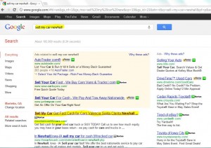 screen shot of top organic local Google SERP